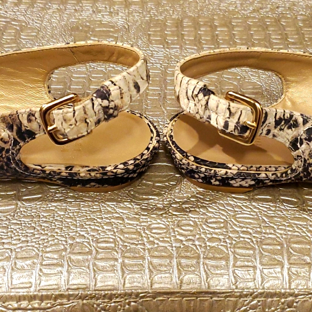 Stuart Weitzman Pointed Open Toe Reptile Flats - image 8